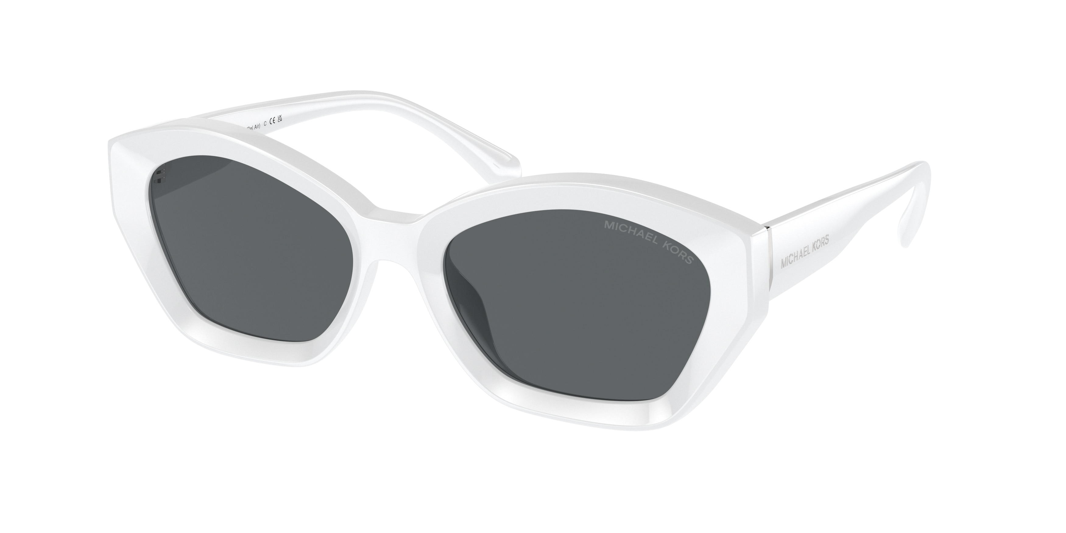Michael Kors Woman MK2209U BEL AIR 310087 Sunglasses Injected White Grey Geometric Normal-image